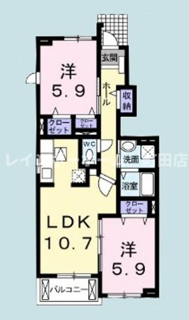 ガーデンヒルズ2※初期費用分割あと払いサービス利用可能物件の間取り