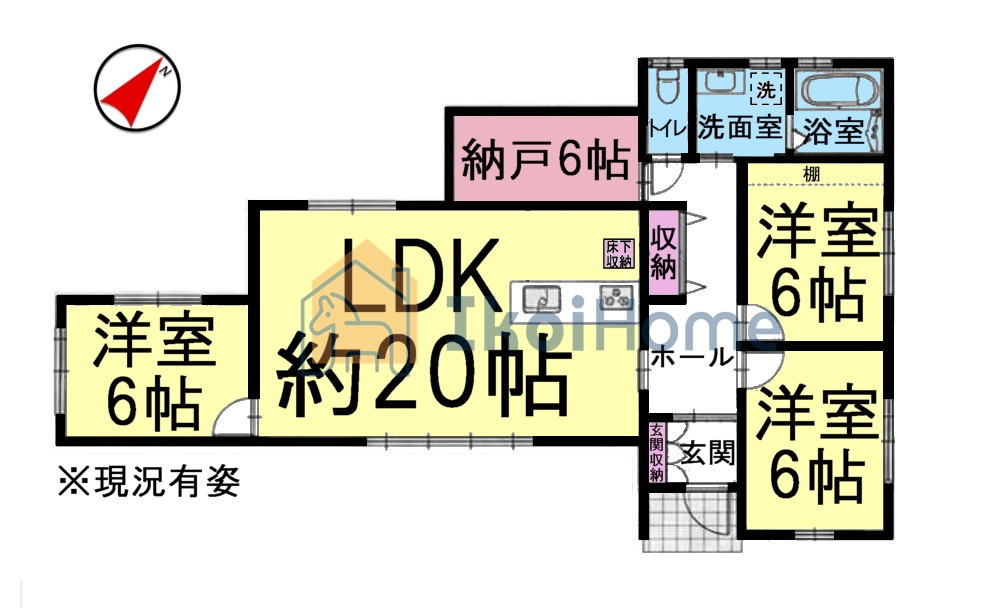 神戸市西区押部谷町栄　中古戸建の間取り