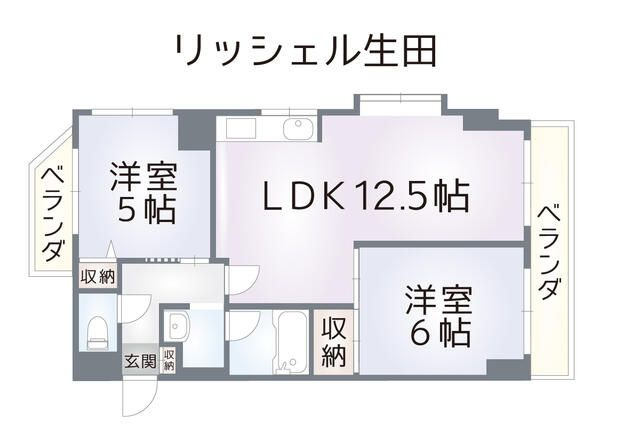 リッシェル生田の間取り