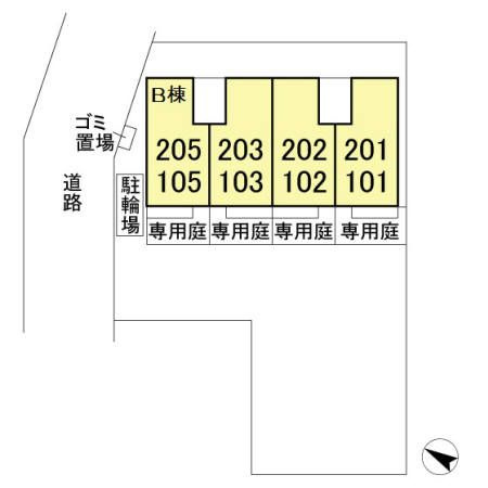 ヴェルドミール　Ｂの区画図