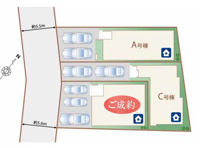 ＋＋南風原町新川-C号棟（全３棟）の区画図