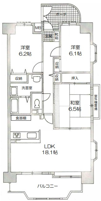 エメラルドマンション東加古川　　中古マンションの間取り