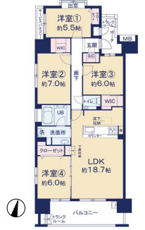 シティ能見台つどいの街四番館の間取り