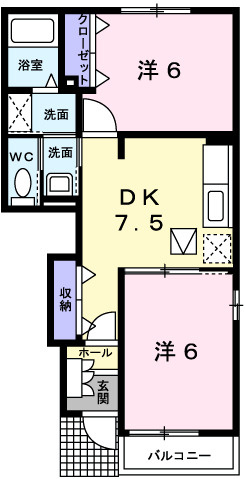 【間取り】 | ツイン　ハウスオークＢ
