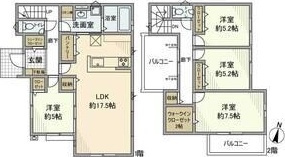 中里戸建の間取り