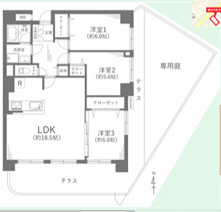 | お庭を楽しむ南東角部屋♪【エスポア内田橋】仲介手数料無料！明治小学校・明豊中学校