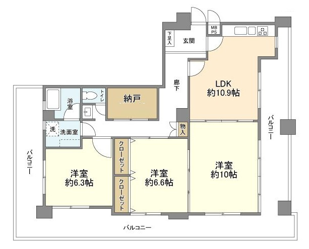 五反田永谷タウンプラザの間取り|間取りです。