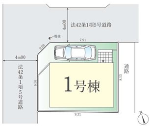 新座市東3丁目　新築一戸建　東武東上線　志木の区画図