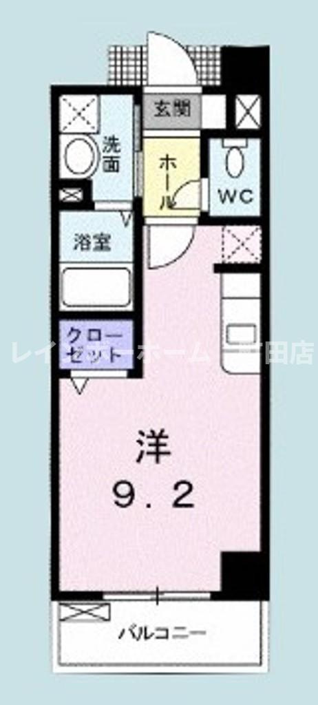 ブローテ本厚木※初期費用分割あと払いサービス利用可能物件の間取り