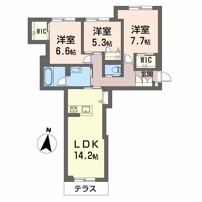 セレーノ庭瀬 の間取り