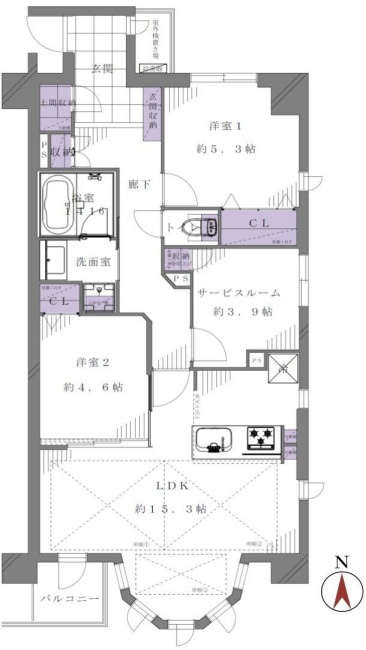 ライオンズアーバンシティ木場の間取り|ライオンズアーバンシティ木場：南向き角部屋！全居室収納付き２ＳＬＤＫリノベーション物件は住設備も充実！令和８年１１月上旬完成予定となっております！