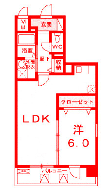 大和市福田２丁目の賃貸マンションの間取り