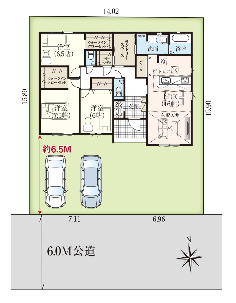 香南市野市町みどり野3丁目-2期1棟- 新築戸建ての区画図
