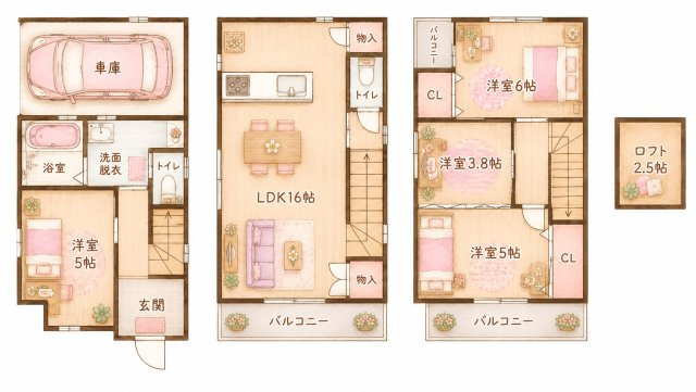 平野屋2丁目　中古一戸建ての間取り|間取り図はいかがですか？ご希望を叶える間取りですか？リビングの広さは？水回りの位置は？カウンターキッチン？など色々な情報が集約されています。弊社ではリフォームなどのご相談も承っております。