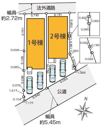 【区画図】 | 国分寺市東元町1丁目　新築戸建　全2棟