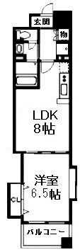 大阪市天王寺区上本町９丁目の賃貸マンションの間取り