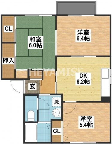 レオン西郷台Ｂ棟の間取り