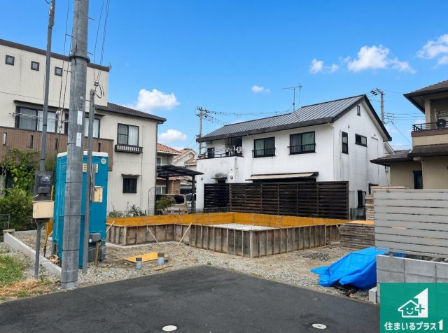 加古川市加古川町大野　第10期　新築一戸建ての外観|周辺は落ち着いた街並みの住宅地！子育てがしやすい住環境です！まだ未完成ですが、現地でしかわからない事もございます。是非一度ご覧ください。