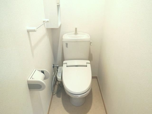 落ち着いた色調のトイレです