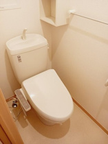 落ち着いた色調のトイレです