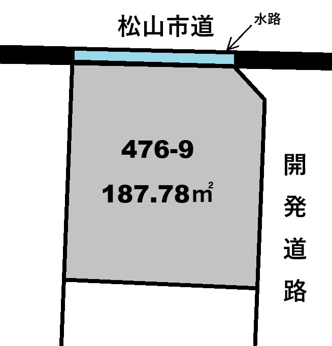 松山市空港通六丁目土地の土地図