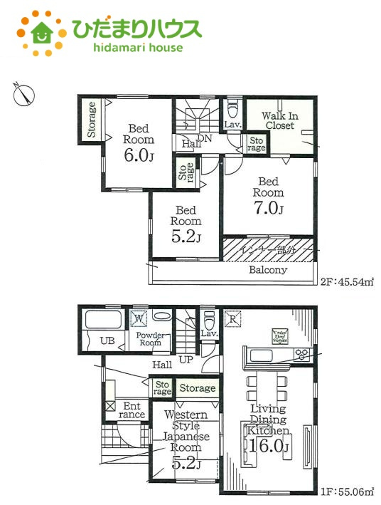 上尾市瓦葺　新築戸建　リーブル03の間取り