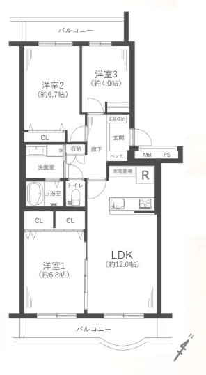 西宮セントポリア1号棟の間取り