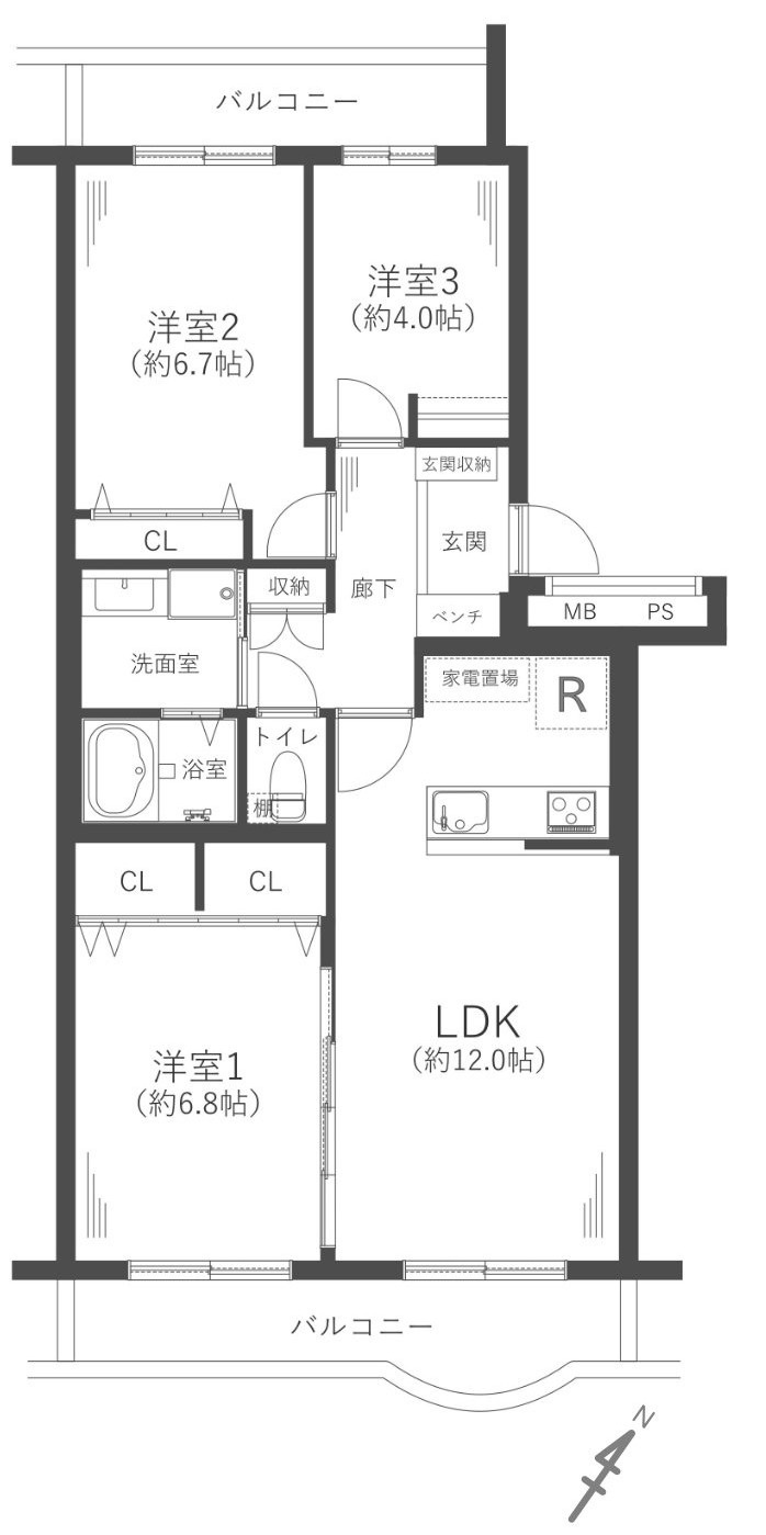西宮セントポリア1号棟の間取り