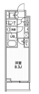 TASUKI RICHESSE KAMATAタスキリシェスシンカマタの間取り|洋室8.3帖の1Kバストイレ別独立洗面台！