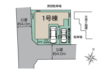 桶川市鴨川1丁目　4期　新築一戸建て　ブルーミングガーデン　01の区画図|1号棟