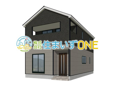 【外観パース】 | 【新築分譲住宅　～クレイドルガーデン～】 山形市桜田西　第4　☆全2棟☆ | ☆1号棟☆
４ＬＤＫ
駐車2台可◎
周辺環境に溶け込みやすいシンプルなデザインが魅力です！