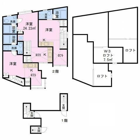ＳＵＶＡＣＯ羽田Ｗの間取り|間取りです。