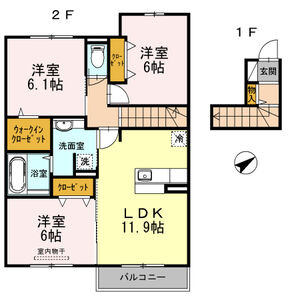 【間取り】 | ベルジュウィット | ベルジュウィット 202 間取り