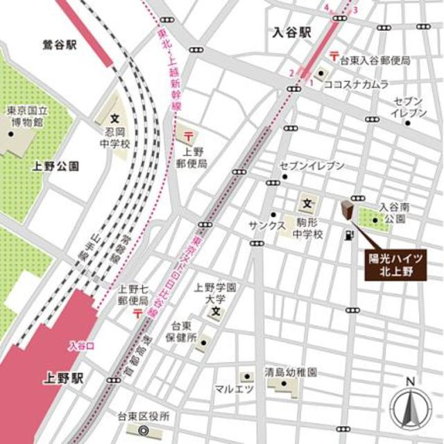 陽光ハイツ北上野の地図