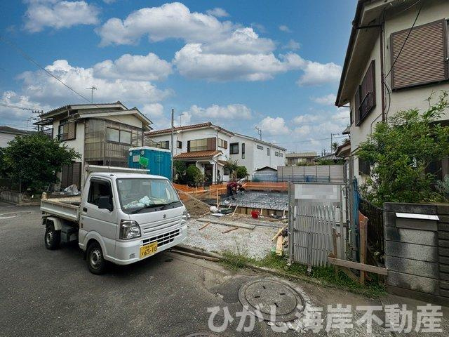 茅ヶ崎市今宿　新築戸建の外観|9月4日撮影　建築中　現地外観
