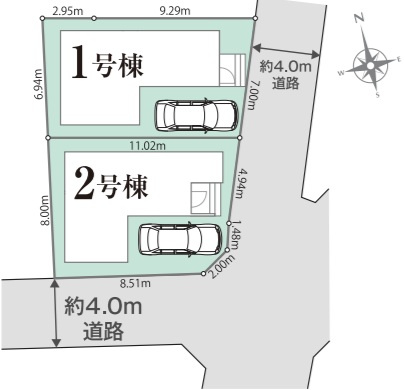 練馬区大泉学園町５丁目 西武池袋線 大泉学園駅 新築戸建の区画図