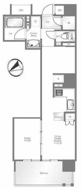 イニシア横浜桜木町の間取り