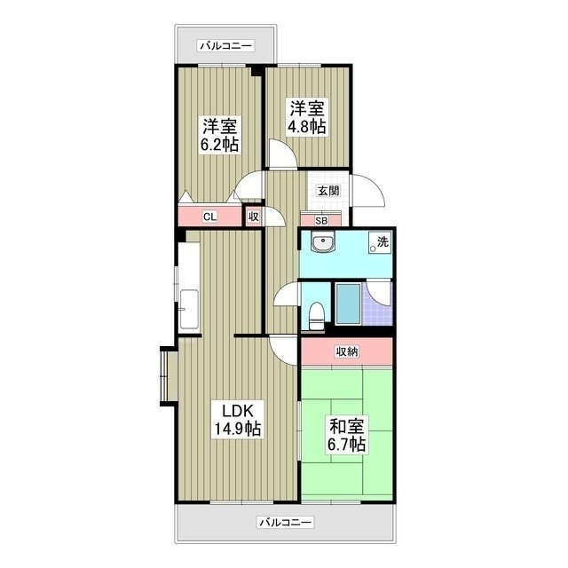 竜ヶ崎ハイツBの間取り