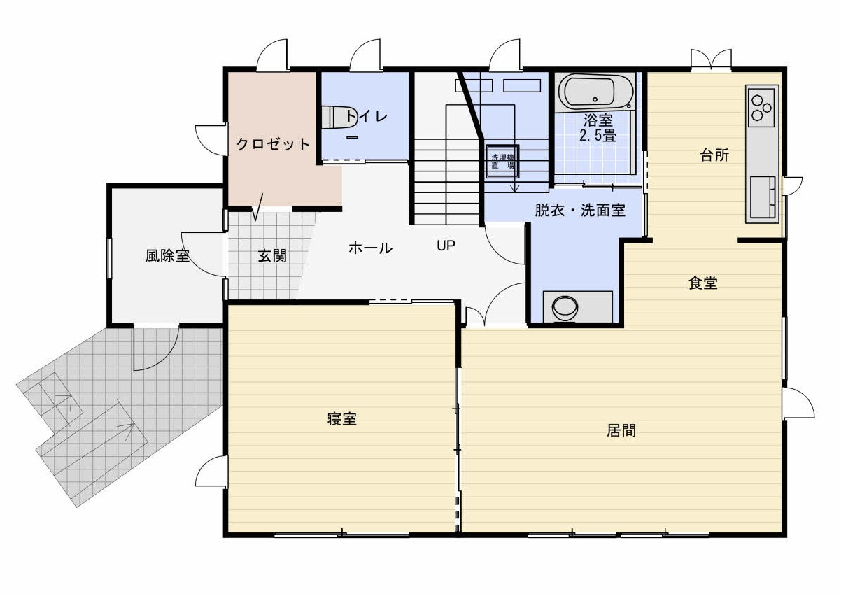 昭和中央3丁目　中古売家　平成12年築の間取り|24帖のLDKと12.5帖の洋室広い脱衣室とお風呂は1.25坪です