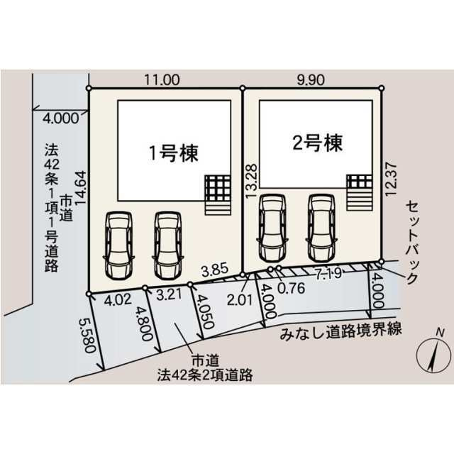 クレイドルガーデン佐賀市若宮 第8 2号棟の区画図