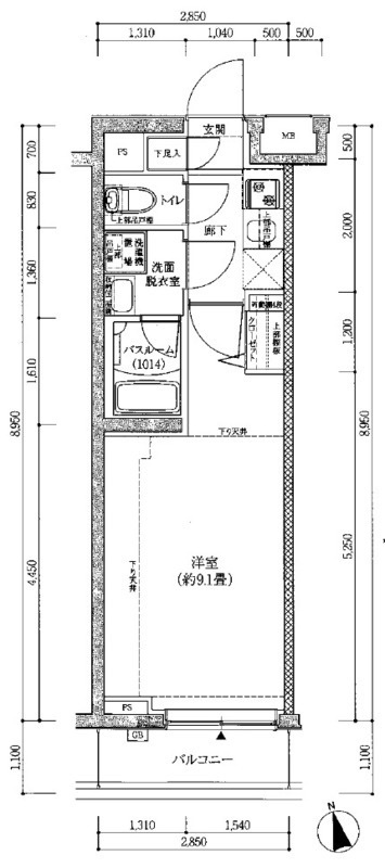 板橋区桜川２丁目の賃貸マンションの間取り