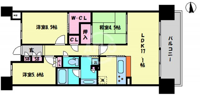 ジオ新町　堀江小学校区の間取り|ジオ新町　間取り