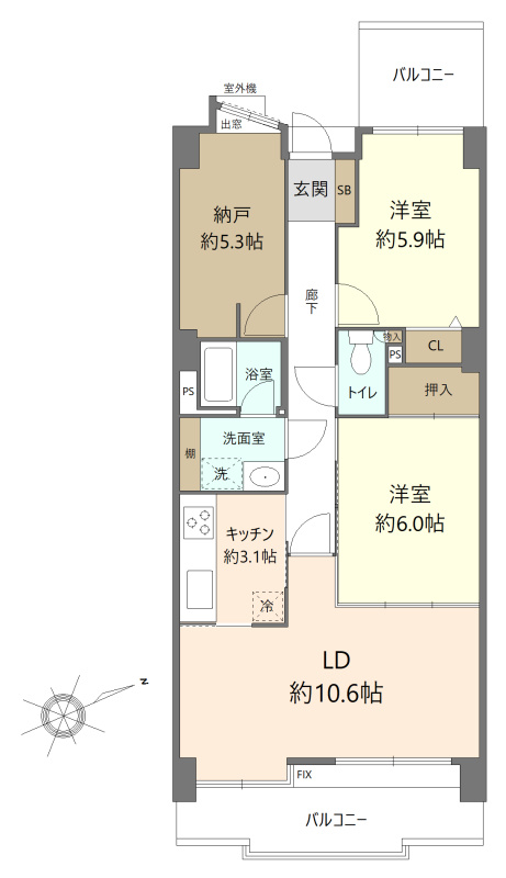 星ケ丘スカイマンションの間取り|間取図