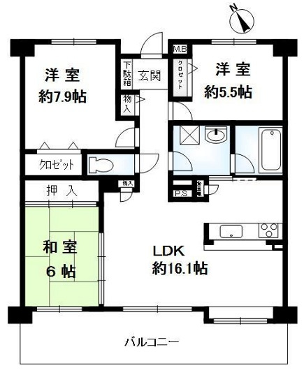 東急ドエル・アルス名谷つつじが丘の間取り
