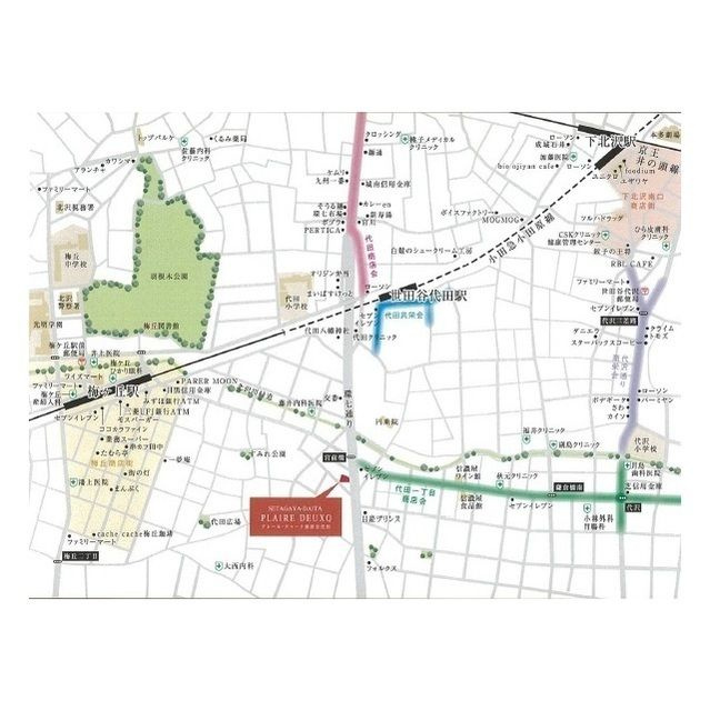 プレール・ドゥーク世田谷代田の地図