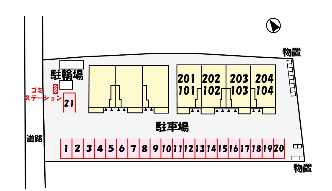 フィオーレⅡの駐車場