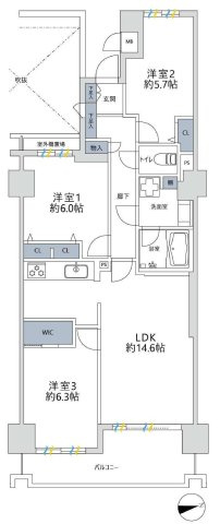 コスモ東戸塚グランパルクの間取り