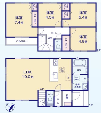 戸塚区汲沢町　新築戸建ての間取り