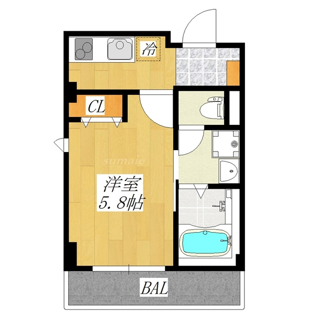 メゾンドシェリーの間取り|東向きの角部屋です☆