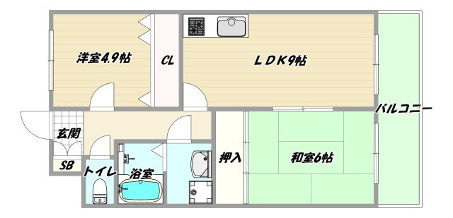 大阪市東淀川区淡路１丁目のアパートの間取り